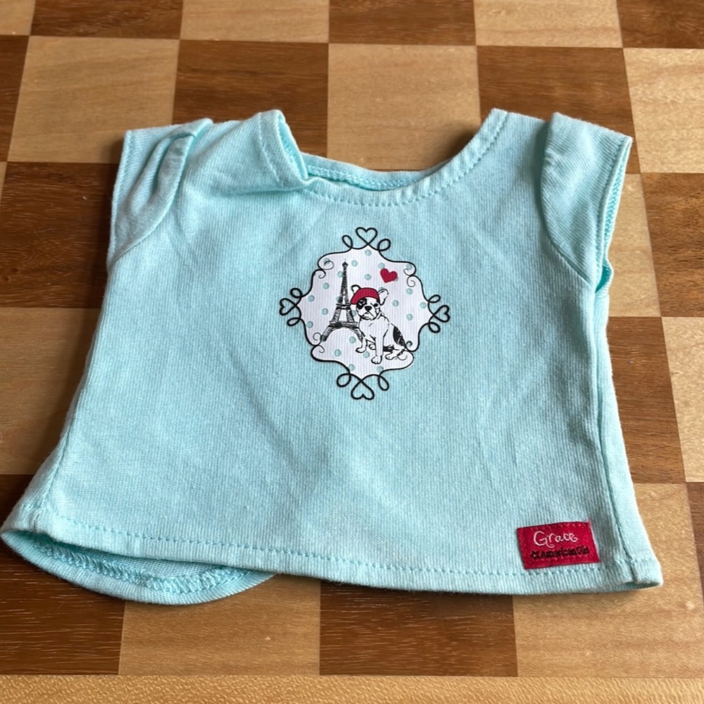 American Girl Place Store Party Exclusive Grace BonBon Dog Paris Doll Tee Shirt